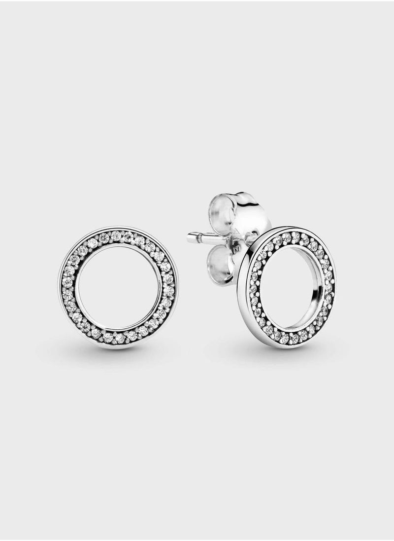 PANDORA Sparkling Circle Stud Earrings - Image 1