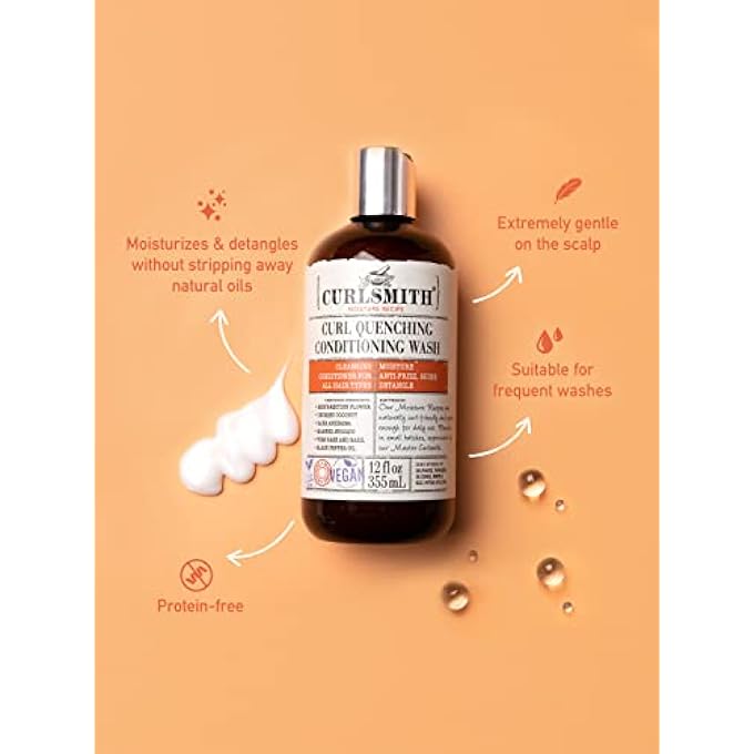 CURLSMITH (59ML (PACK OF 1)) - - CURL QUENCHING CONDITIONING WASH - VEGAN COWASH 2 IN 1 CONDITIONER AND SHAMPOO FOR WAVY, CURLY AND COILY HAIR (59ML) - Image 3