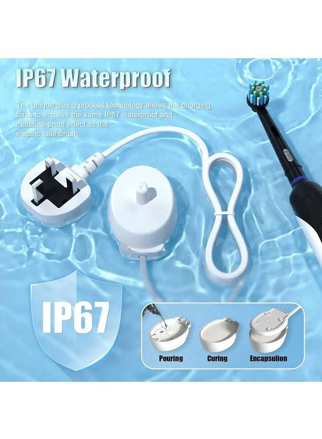 اتش واي لشاحن فرشاة الأسنان الكهربائية من Oral B من النوع 3757 شواحن لشواحن Oral B Pro 1 650 Pro 2 2500 Pro 3 3500 Smart 4 6 iO 4 5 6 Kids Vitality Genius X 8000 محول شحن فرش الأسنان UK Plug - Image 4
