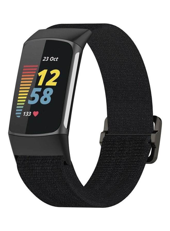 Loquat Nylon Strap For Fitbit Charge 5 / Charge 6 Black - Image 1