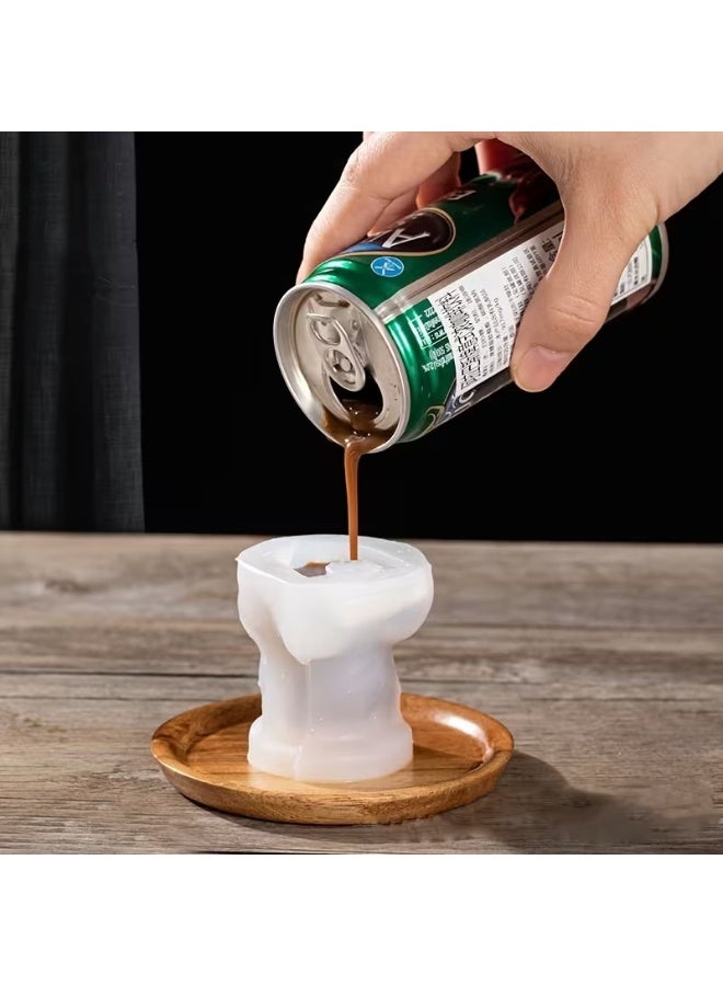 Goolsky 1pc White Silicone Bear-Shaped Ice Cube Mold & Chocolate/ice Mold - 3D Teddy Bear Ice Molds for Homemade Popsicles, Desserts, Candy, -Friendly Non-Toxic with Paw Print Design (Easy Release) - Image 3