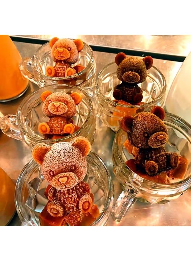 Goolsky 1pc White Silicone Bear-Shaped Ice Cube Mold & Chocolate/ice Mold - 3D Teddy Bear Ice Molds for Homemade Popsicles, Desserts, Candy, -Friendly Non-Toxic with Paw Print Design (Easy Release) - Image 2