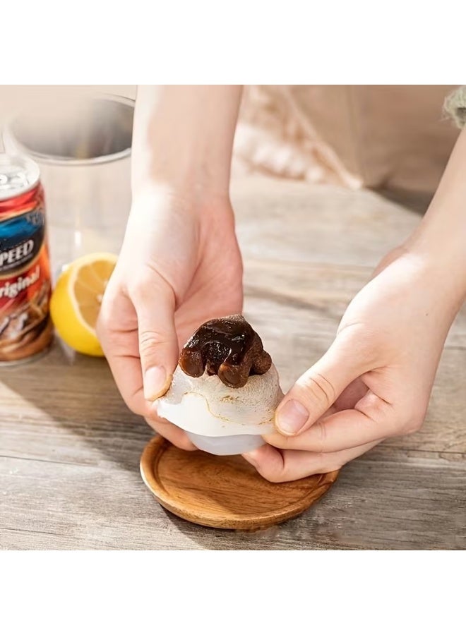 Goolsky 1pc White Silicone Bear-Shaped Ice Cube Mold & Chocolate/ice Mold - 3D Teddy Bear Ice Molds for Homemade Popsicles, Desserts, Candy, -Friendly Non-Toxic with Paw Print Design (Easy Release) - Image 5