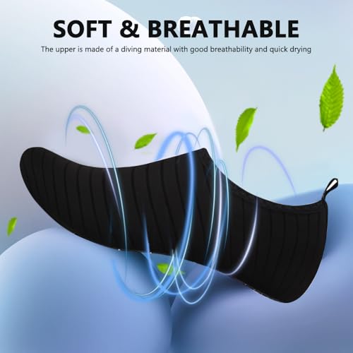 SPLASHGRIP Water Shoes for Women Men Quick-Dry Barefoot Aqua Socks Swim Pool Non Slip Surf Yoga Exercise Outdoor Trave Essentials Black Stripe 38/39 - Image 3