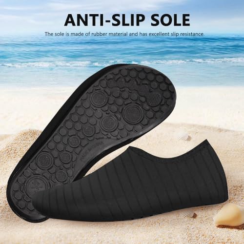 SPLASHGRIP Water Shoes for Women Men Quick-Dry Barefoot Aqua Socks Swim Pool Non Slip Surf Yoga Exercise Outdoor Trave Essentials Black Stripe 38/39 - Image 2