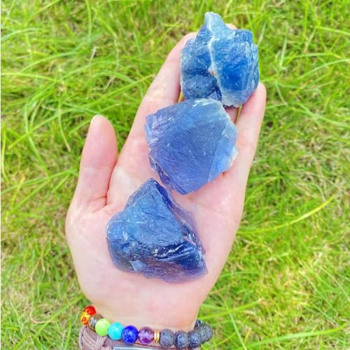 Zenkeeper 1 Lb Large Rough Blue Fluorite Stone Raw Fluorite Crystal Stone Natural Blue Fluorite Crystal Stone Mineral Specimen Gemstone Healing Crystals and Stones - Image 2