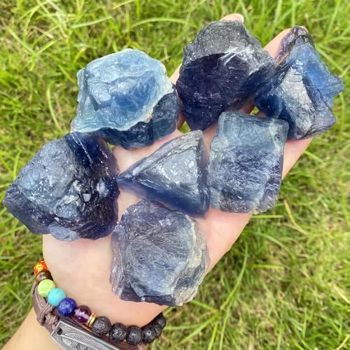 Zenkeeper 1 Lb Large Rough Blue Fluorite Stone Raw Fluorite Crystal Stone Natural Blue Fluorite Crystal Stone Mineral Specimen Gemstone Healing Crystals and Stones - Image 1