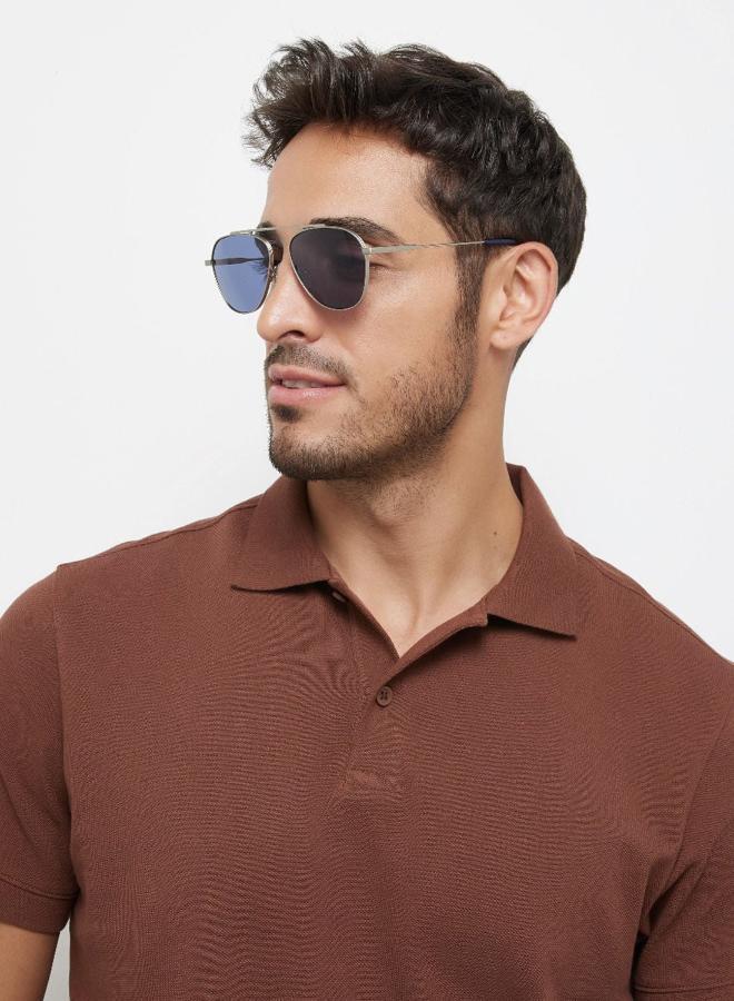 30Sundays Antique,Unisex Sunglasses, Aviator Sunglasses, UV Protection: UV400 (Silver,Blue) - Image 4