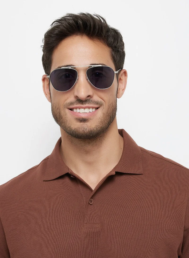 30Sundays Antique,Unisex Sunglasses, Aviator Sunglasses, UV Protection: UV400 (Silver,Blue)