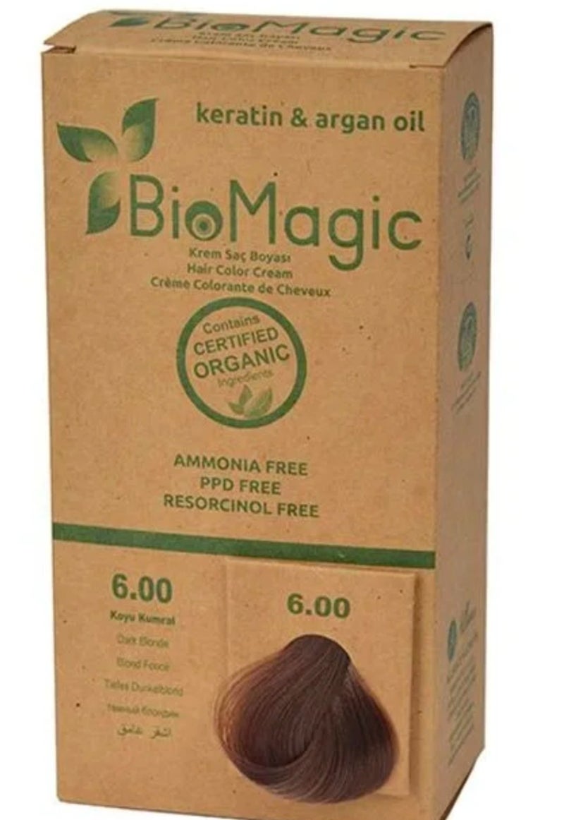 Biomagic Hair Dye 6.00, 6 ml, Dark Blonde (Keratin & Argan Oil) - Image 1