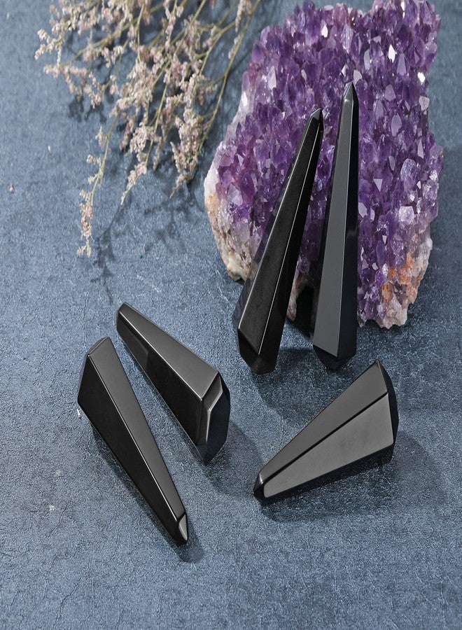 Jovivi Crystal Ring Holder Tower Natural Black Obsidian Crystal Stone Jewelry Ring Display Holder Hexagon Prism Shaped Decorative Wedding Ring Display Stand Finger Ring Storage - Image 4