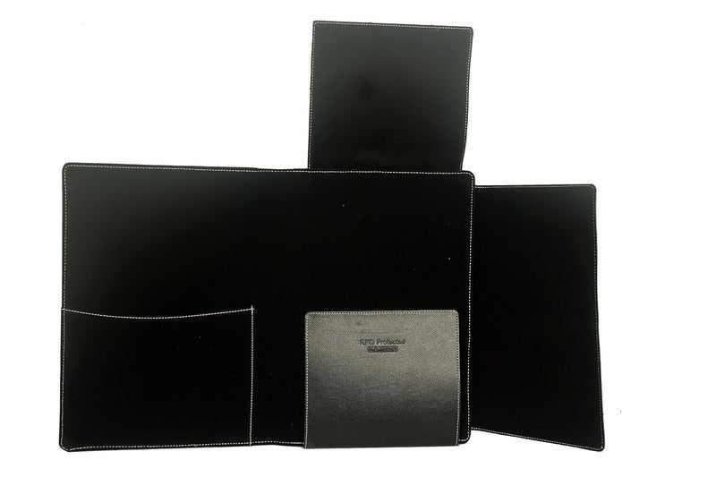 NJ OVERSEAS NJ Dak Folder, Leather Property Documents Folder, Four Flapper PU Leather Holder, Useful for Keeping Highly Precious documents, Leather Folder with Velcro Belt Closure (Size: 15 X 11 inch) (Black) - Image 3