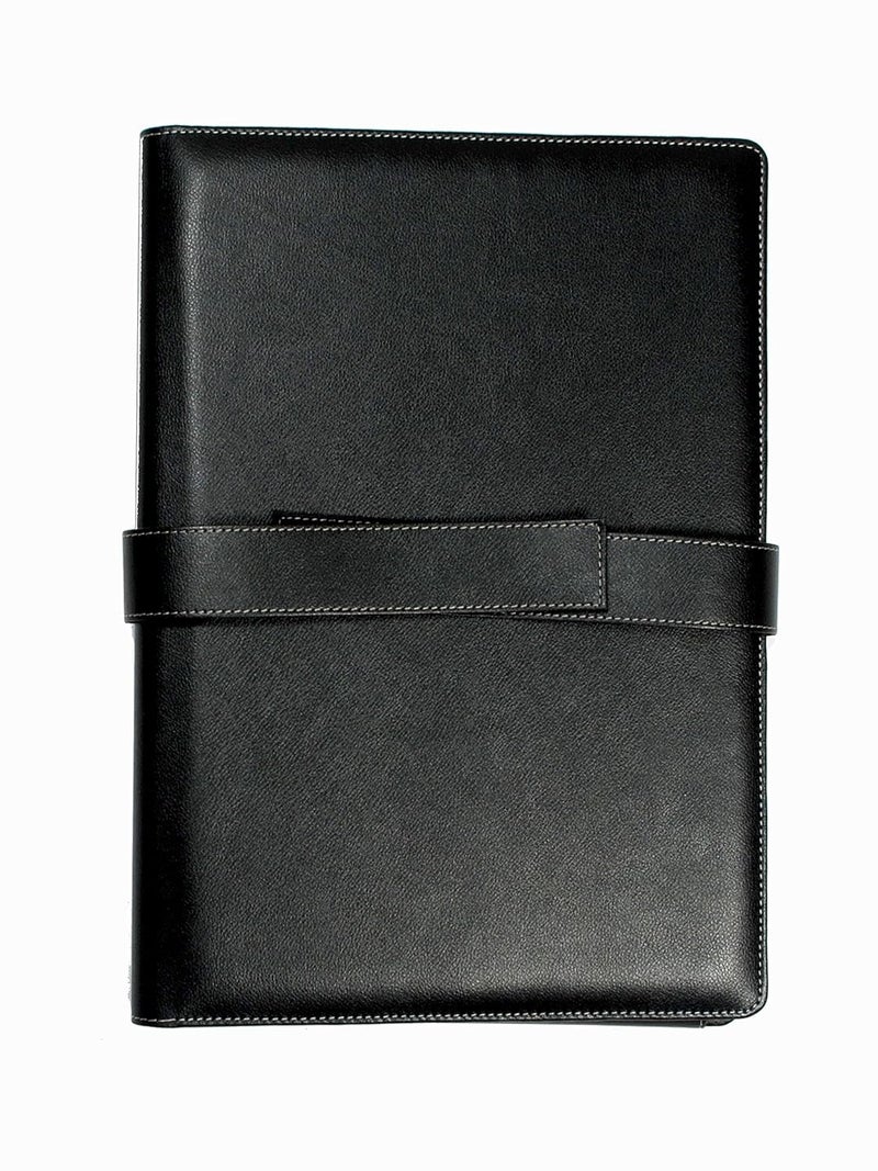 NJ OVERSEAS NJ Dak Folder, Leather Property Documents Folder, Four Flapper PU Leather Holder, Useful for Keeping Highly Precious documents, Leather Folder with Velcro Belt Closure (Size: 15 X 11 inch) (Black) - Image 5