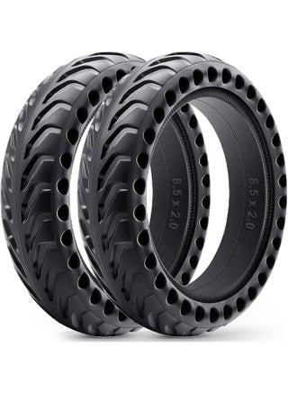 2 Pieces 8 1/2 x 2 Wheel Electric Scooter, 50/75-6.1 Wheels Full Tyres, Compatible with Xiaomi M365 / Mi Pro 2 / Cecotec, and All 8.5 Inch Scooters