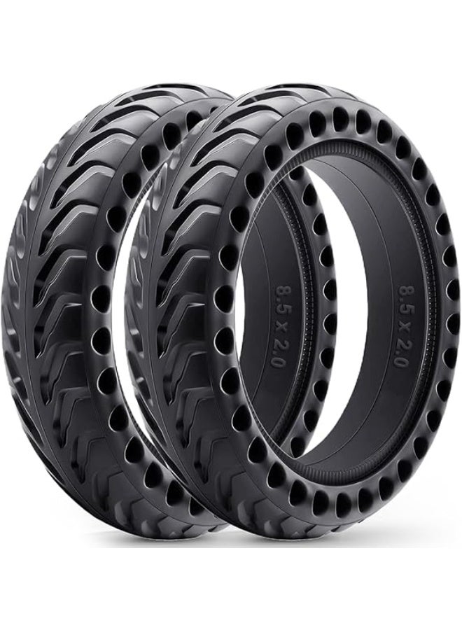 2 Pieces 8 1/2 x 2 Wheel Electric Scooter, 50/75-6.1 Wheels Full Tyres, Compatible with Xiaomi M365 / Mi Pro 2 / Cecotec, and All 8.5 Inch Scooters - Image 1