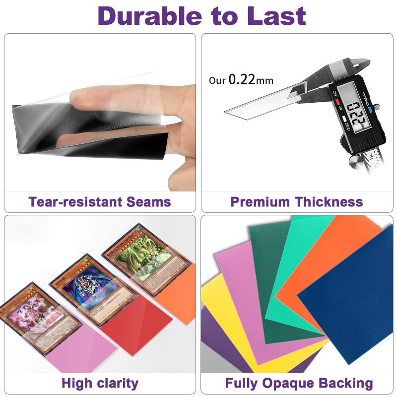 Fabmaker Purple Yu-gi-oh Card Sleeve 200 Pack, Japanese Small Card Sleeves Photocard Sleeves 62x89mm, Back Textured Perfect Shuffling, Protect Your Japanese Sized Trading Cards Kpop Photocard Never Tear - Image 3