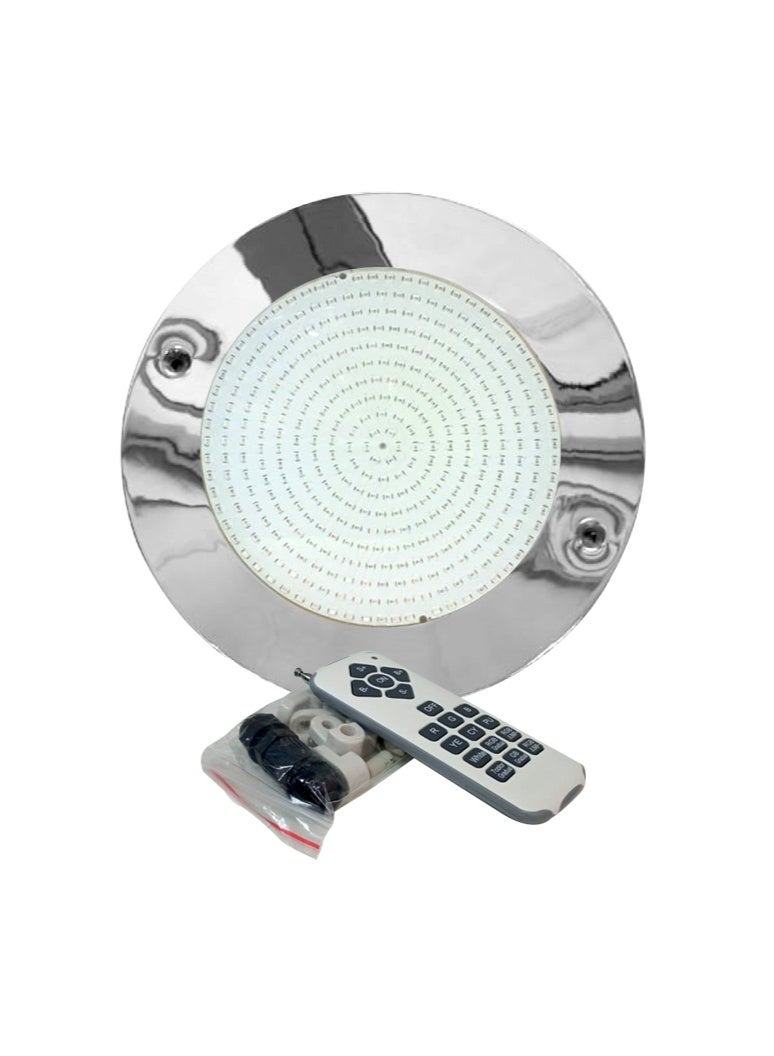 POOL MART PAR 56 RGB LED light AC12V- 25W with remote & 316 SS face plate - Image 1