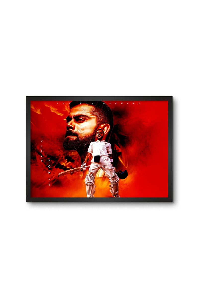 LAMRON Virat Kohli Framed Wall Art Poster - Image 1