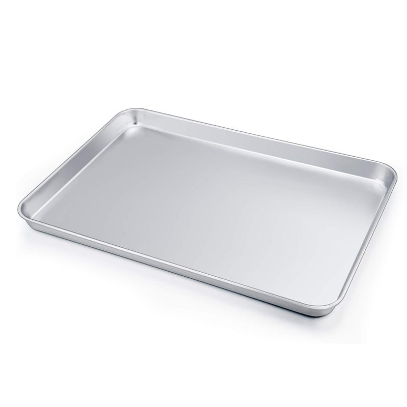 PP CHEF 16 Inch Baking Cookie Sheet Oven Pan Tray Stainless Steel Sheet Pan for Kitchen Oven Bakeware for Multi Uses Shiny Look  Dishwasher Safe Healthy  Heavy Duty 1Pc
