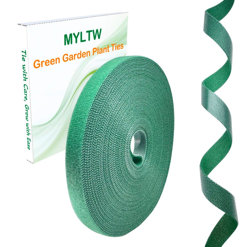 MYLTW Reusable Plant Ties for Climbing Plants,Plan Straps,Nylon Plant Tape Strap Gardening Tips,Tomato Plant Support,Garden Wire Ties for Cables(50 Foot X 0.47 Inch) - Image 1