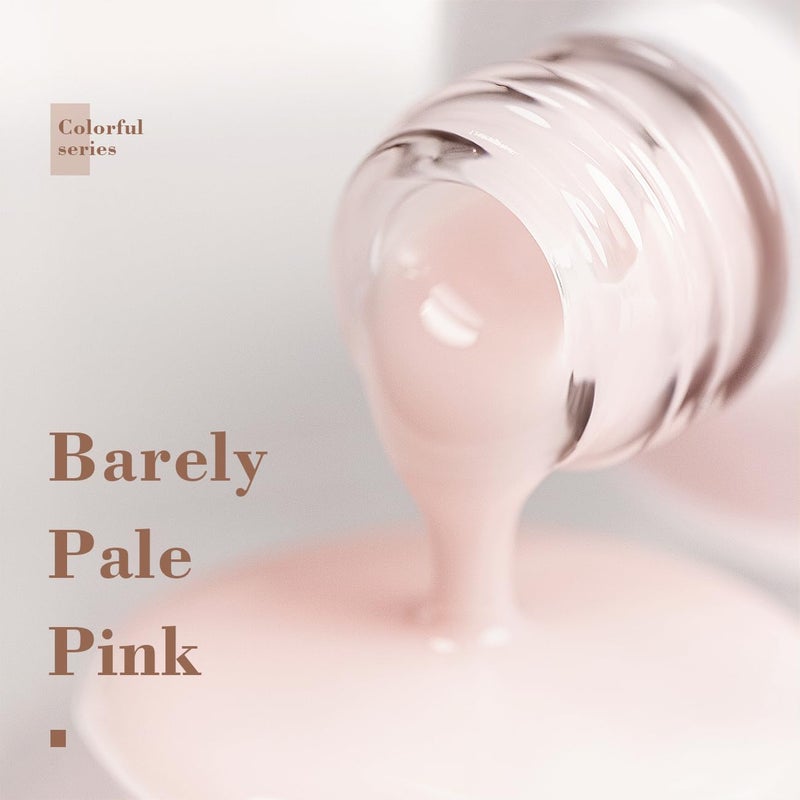 RARJSM Nude Gel Polish Pale Pink Neutral Nude Colors Skin Tone Light Pink Gel Nail Polish 15ml Single Bottle Sheer Jelly Transparent Polish Soak off UV LED Cured for Home Salon DIY French Manicure - Image 4