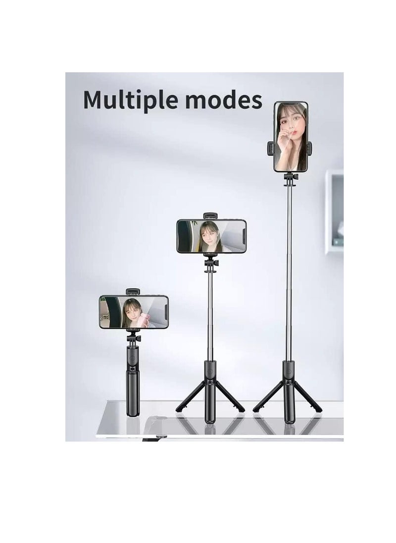 Generic - Bluetooth selfie stick with tripod stand and multifunctional extendable Bluetooth remote control (includes Bluetooth remote control) - Image 1