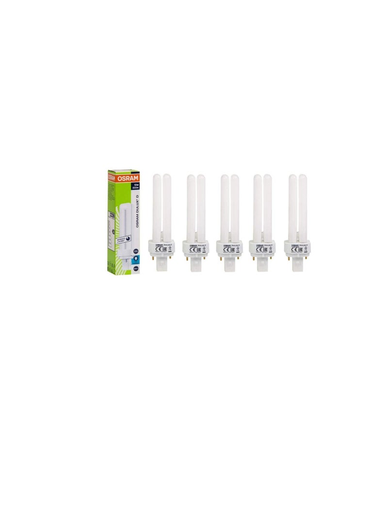 Osram Osram Home Decorative High Qualtiy and Durable, 2 Pin Day Light Double Twin Tube CFL Bulb, 13 Watt Energy Saving Bulb, Cool White - (Pack of 5)  - Image 2