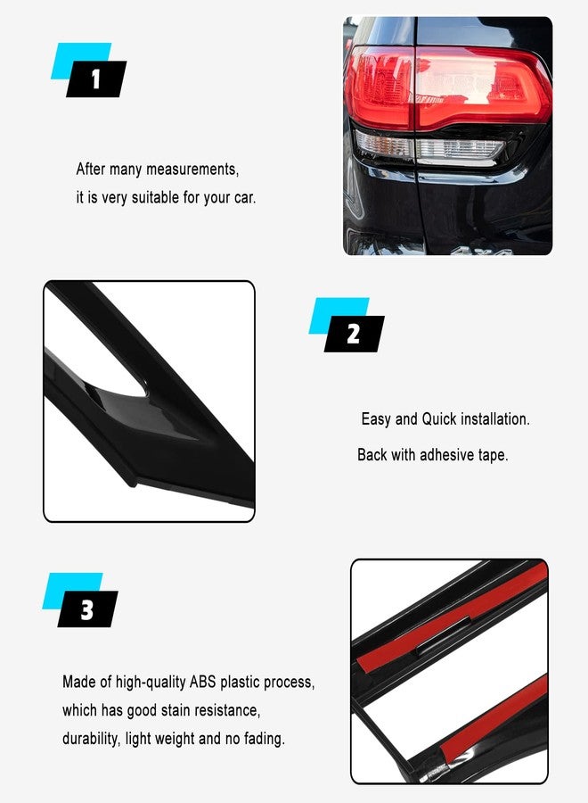 bonbo Tail Light Lamp Cover Trim Bezel Glossy Cover Trim Exterior Accessories for Jeep Grand Cherokee 2014-2020 Replacement for 68220968AA 68220970AA 68219812AA 68219813AA(Black) - Image 4