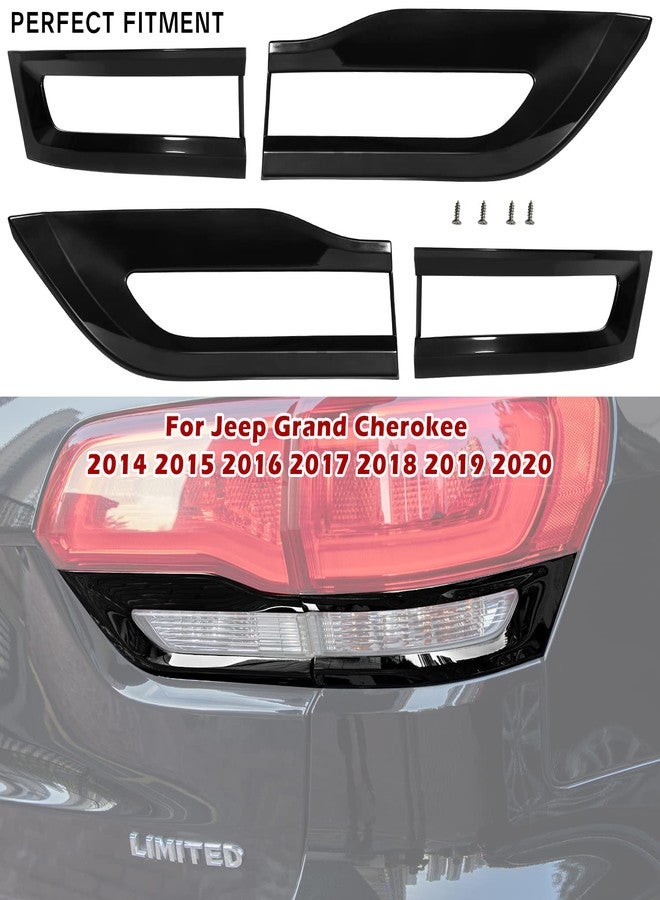 bonbo Tail Light Lamp Cover Trim Bezel Glossy Cover Trim Exterior Accessories for Jeep Grand Cherokee 2014-2020 Replacement for 68220968AA 68220970AA 68219812AA 68219813AA(Black) - Image 2