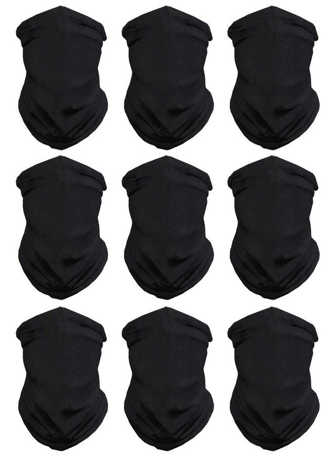 VCZUIUC Headband Face Mask Bandana Head Wrap Scarf Neck Warmer Headwear Balaclava for Sports (9PCS Black) - Image 2