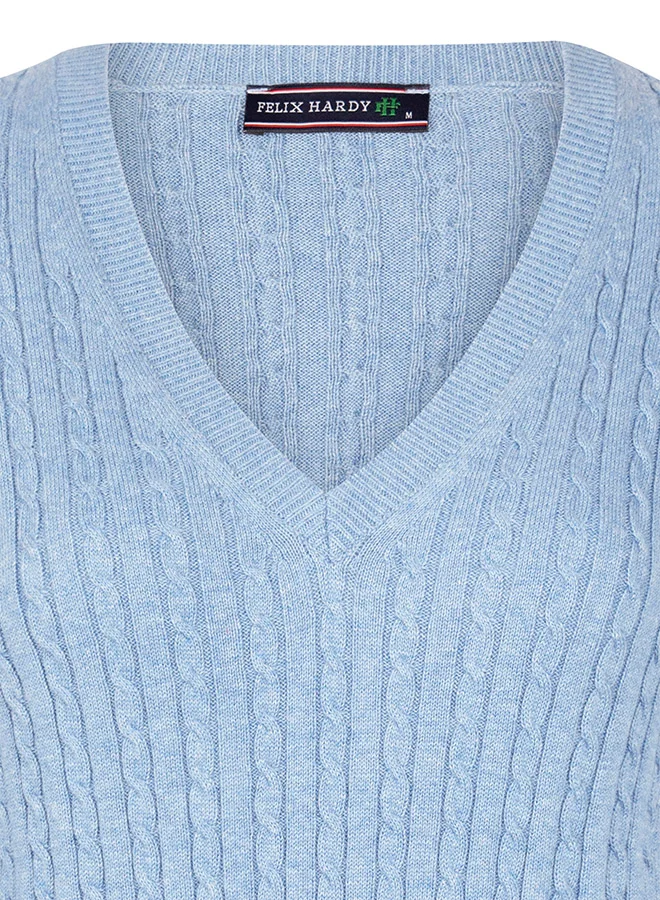 FELIX HARDY V-Neck Cable Knit Pullover
