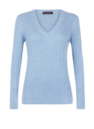 FELIX HARDY V-Neck Cable Knit Pullover