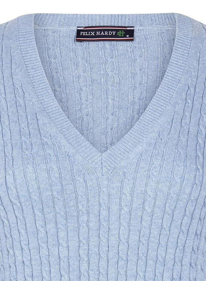 FELIX HARDY V-Neck Cable Knit Pullover