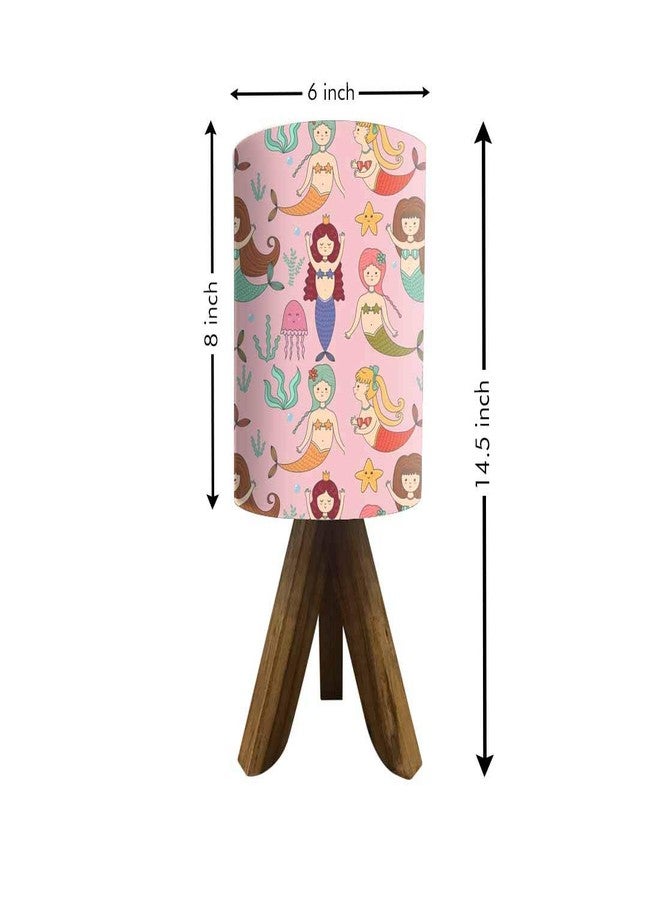 Nutcase Mini�Wooden�Night Lamp for Kids� -Made in India with Teak�Wood�14" Bedside� Table Lamp for Kid's Bedroom (Bulb Included) �-�Mermaid - Image 4
