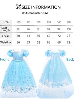 VUCATIN Queen Costumes Girls Dress For Party Cosplay Birthday Princess Dress Snow Queen Elsa Dress Kids Costume Set of 5PCS (C)  - Image 5