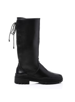 Mr.joe Adjustable Back Lace Leather Over The Knees Black  - Image 1