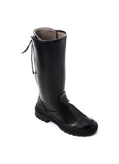 Mr.joe Adjustable Back Lace Leather Over The Knees Black  - Image 2