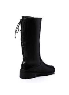 Mr.joe Adjustable Back Lace Leather Over The Knees Black  - Image 4