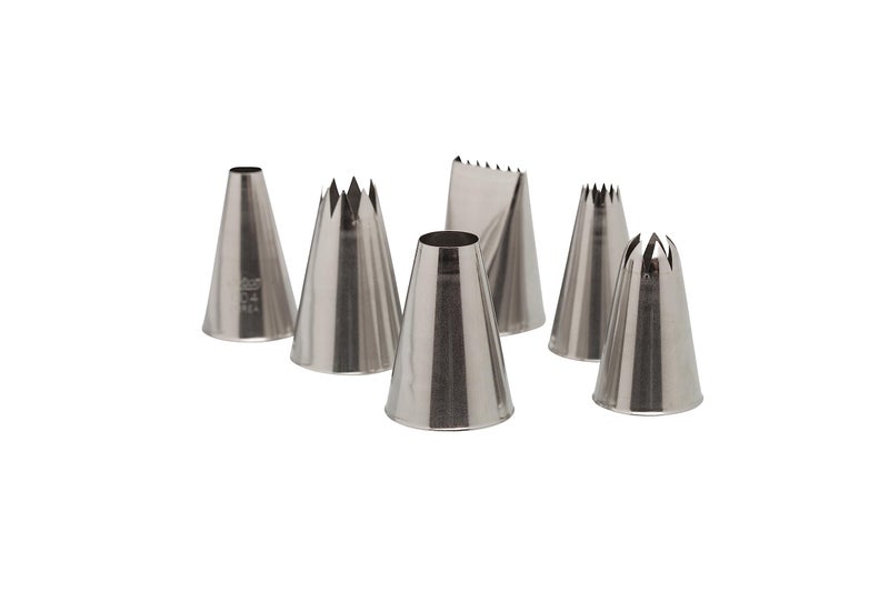 Ateco  6 Piece Decorating Tube Set Includes Stainless Steel Tips 804 808 827 864 846 898
