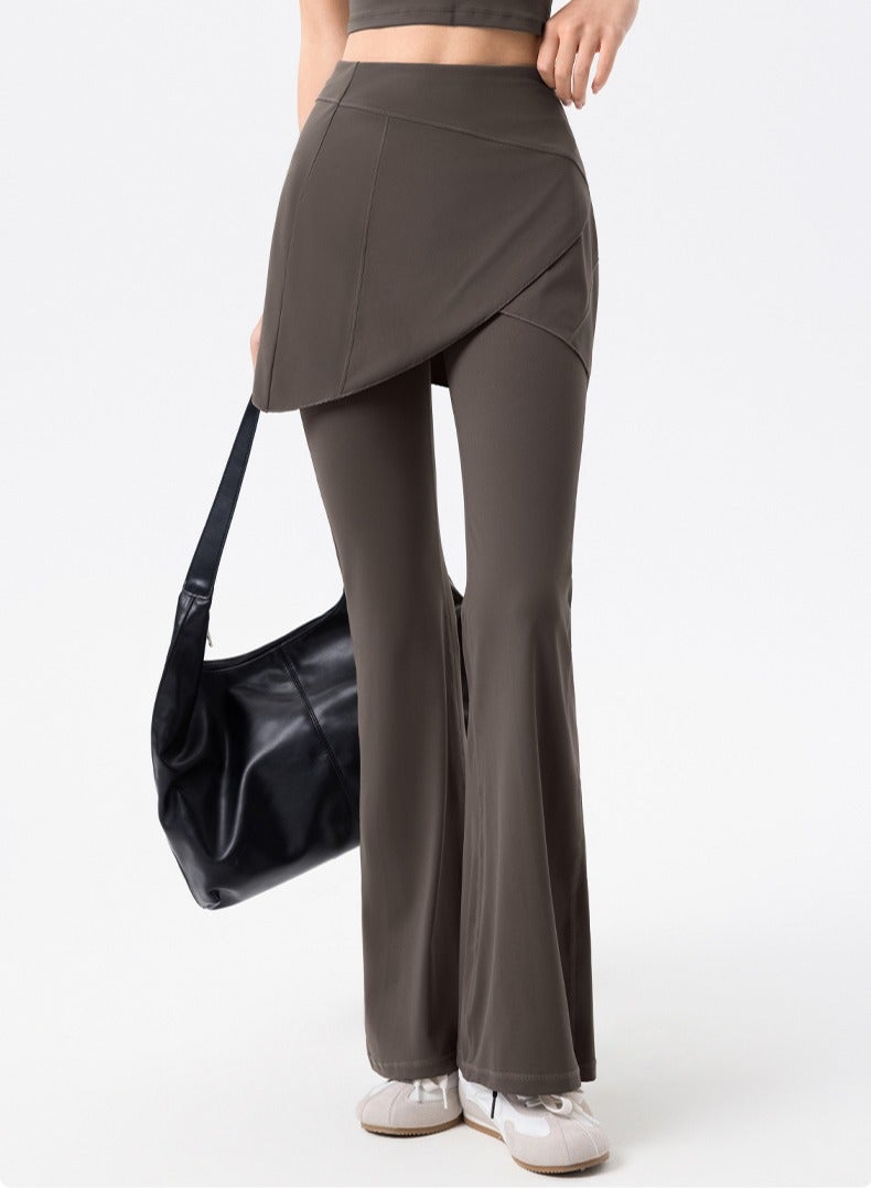 SVL Noor Modest Activewear Flared Leggings with Skirt Overlay - Image 1