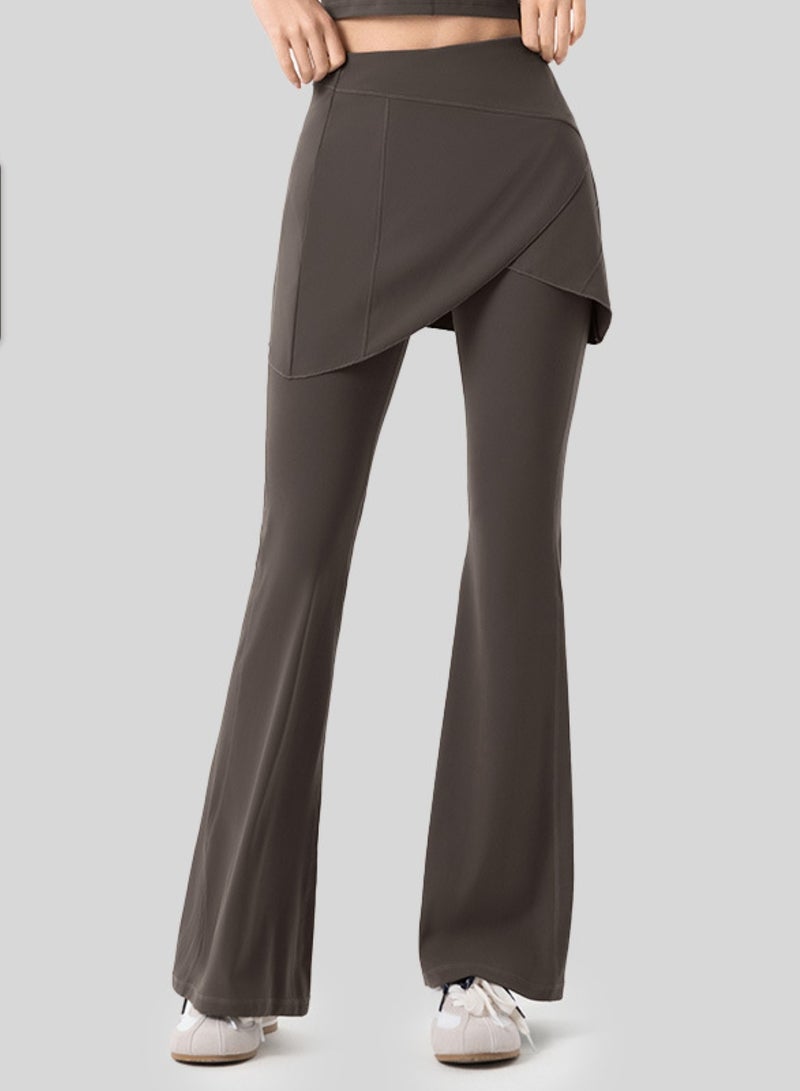 SVL Noor Modest Activewear Flared Leggings with Skirt Overlay - Image 3