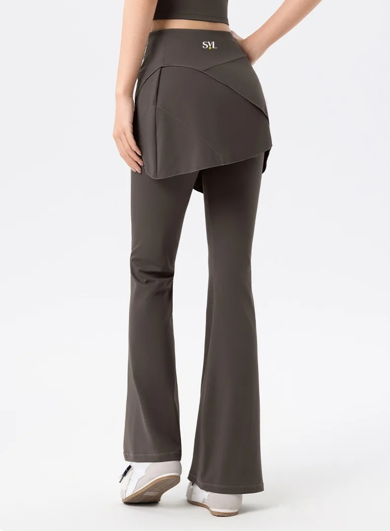 Svl Brown Noor Modest Flared Leggings with Skirt for Women | Best Price UAE