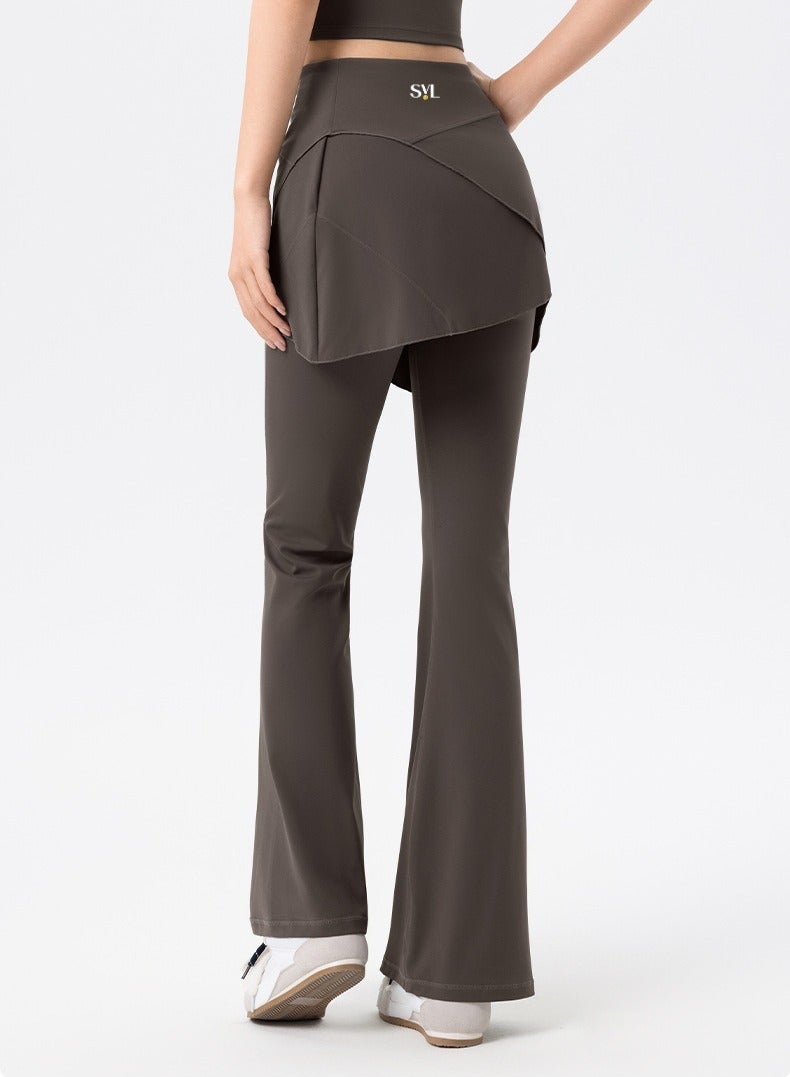 SVL Noor Modest Activewear Flared Leggings with Skirt Overlay - Image 4