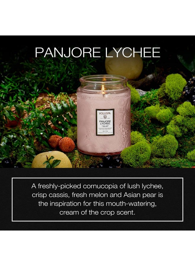 Voluspa Panjore Lychee, Large Candle Jar, 18 oz, 100 Hour Burn Time, Coconut Wax for Clean Burning, Handcrafted in the USA - Image 2