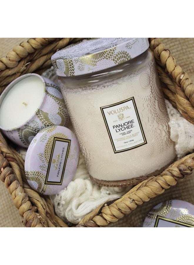 Voluspa Panjore Lychee, Large Candle Jar, 18 oz, 100 Hour Burn Time, Coconut Wax for Clean Burning, Handcrafted in the USA - Image 3
