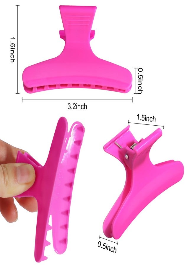 Ondder Purple Hot Pink Butterfly Hair Claw Clips for Styling & Sectioning - Pro Clamp Clips for Makeup, Cutting & Coloring - Hair Accessories for Women & Girls - Image 2