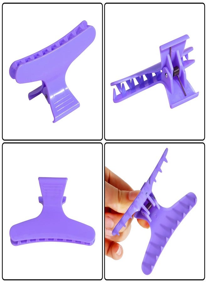Ondder Purple Hot Pink Butterfly Hair Claw Clips for Styling & Sectioning - Pro Clamp Clips for Makeup, Cutting & Coloring - Hair Accessories for Women & Girls - Image 5