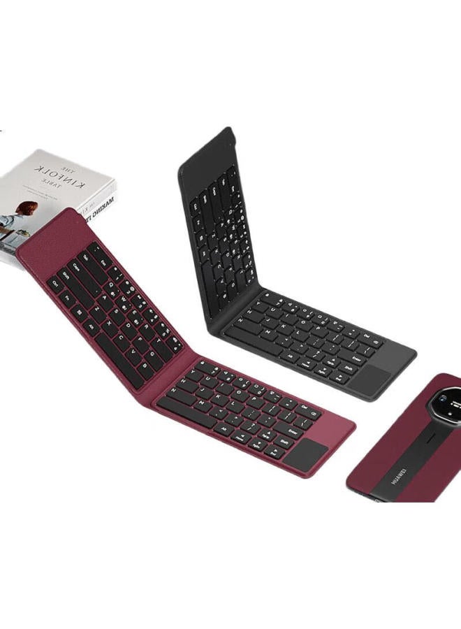 B.O.W 【Officially Authorized By Huawei】Hb168 Three-Fold Smartphone Intelligent Touch Bluetooth Keyboard Wireless External Notebook Mobile Tablet Universal Keyboard Black - Image 2
