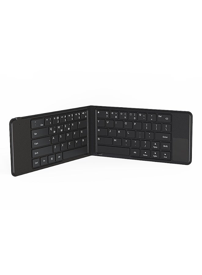 B.o.w hb168 Three-fold Smartphone Intelligent Touch Bluetooth Keyboard Wireless External Notebook Mobile Tablet Universal Keyboard Black - Image 1