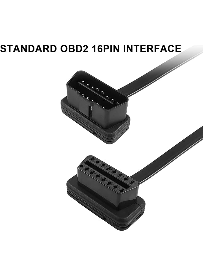 Excefore Obd2 Extension Cable, Obdii Extend Cable, Obdii Full 16Pin Male And Female Flat Ribbon Cable For Car Obd Diagnostic Extender Cord Connector & All Obd2 Equipment Reinforced Pvc Material (100Cm/39Inch) - Image 2